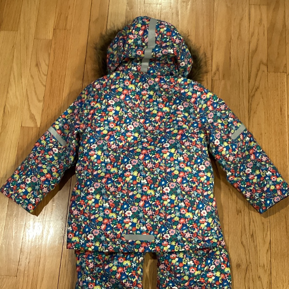 Mini Boden Floral Navy Floral Jacket and Snow Pants - Picture 3 of 9